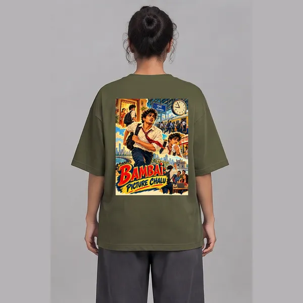 Bambai_Olive_Green_Cotton_Oversized_Graphic_T-Shirt_For_Unisex