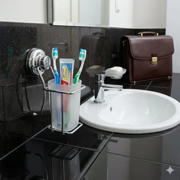 Silver_Steel_Modern_Suction_Wall_Toothbrush_Holder