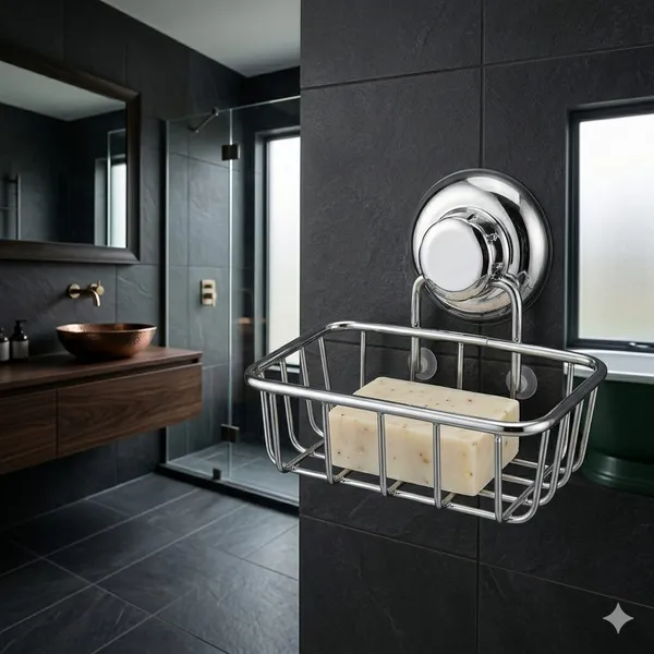 Silver_Steel_Modern_Wire_Suction_Wall_Soap_Dish_Holder