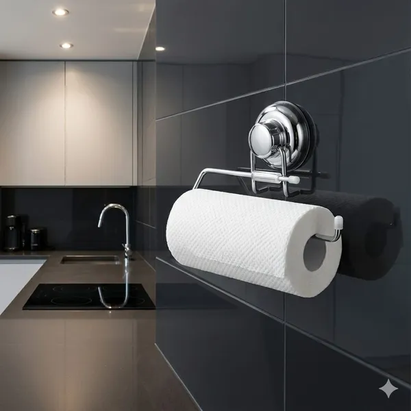 Silver_Steel_Modern_Suction_Wall_Kitchen_Tissue_Holder