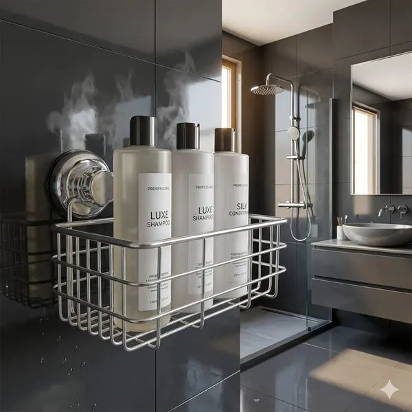 Silver_Steel_Modern_Suction_Mount_Medium_Shower_Caddy