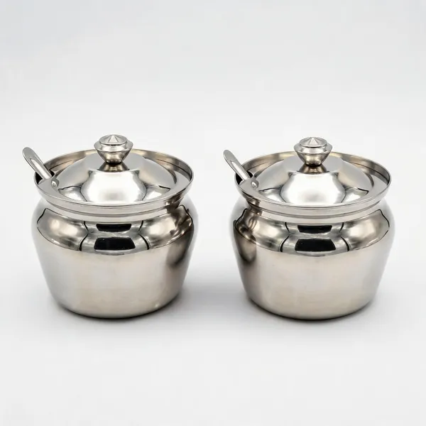 Silver_Steel_Classic_Covered_Ghee_Storage_Container_With_Spoon_Pack_Of_2