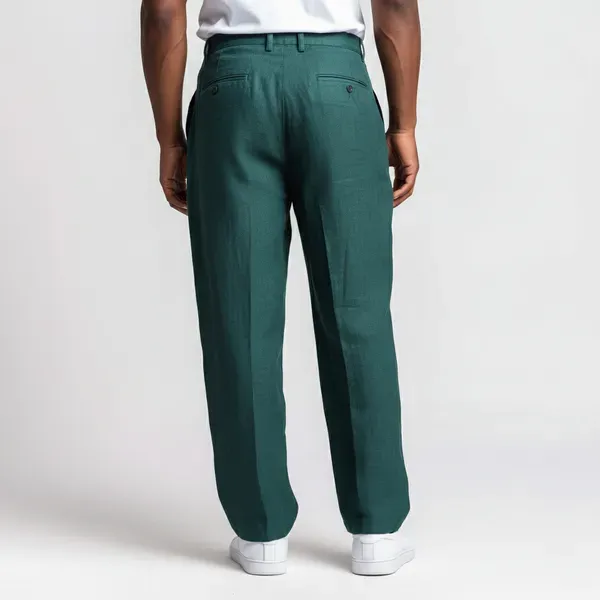 Teal_Pure_Linen_Resort_Beach_Wear_Trouser_For_Men