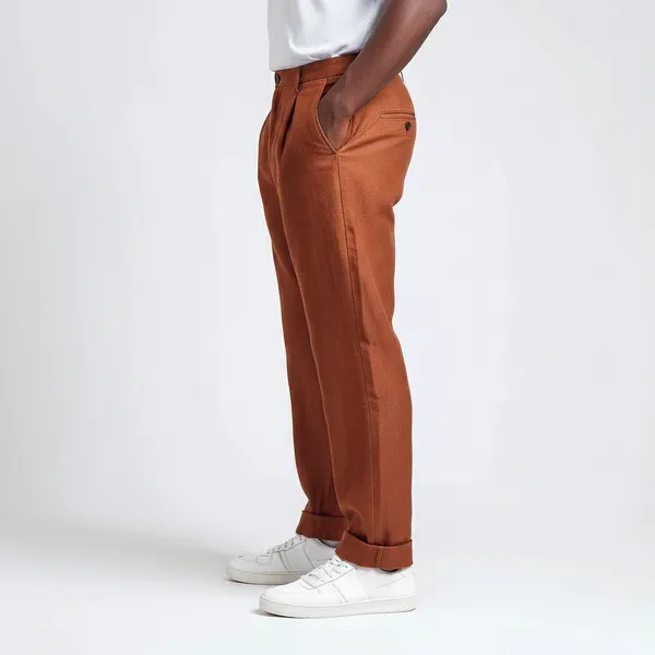 Burnt_Orange_100_European_Linen_Tailored_Pants_Men