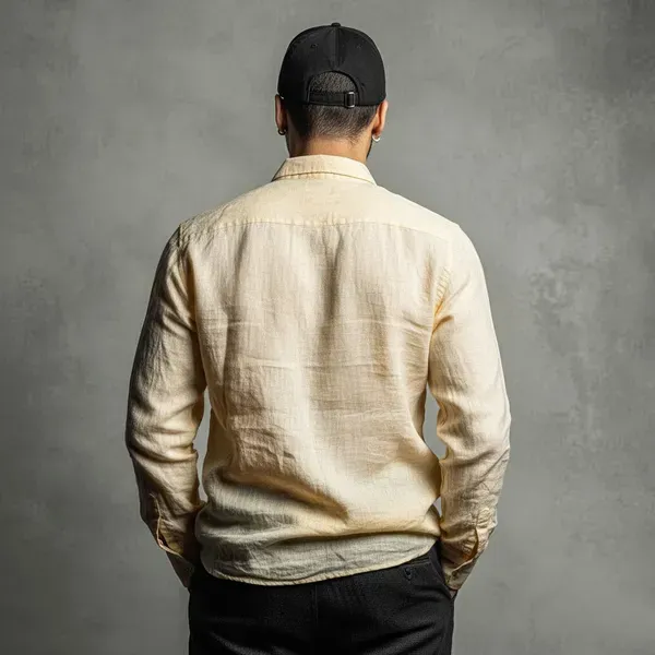 Stitchwa_Men_S_Butter_Yellow_Pure_100_Linen_Shirt