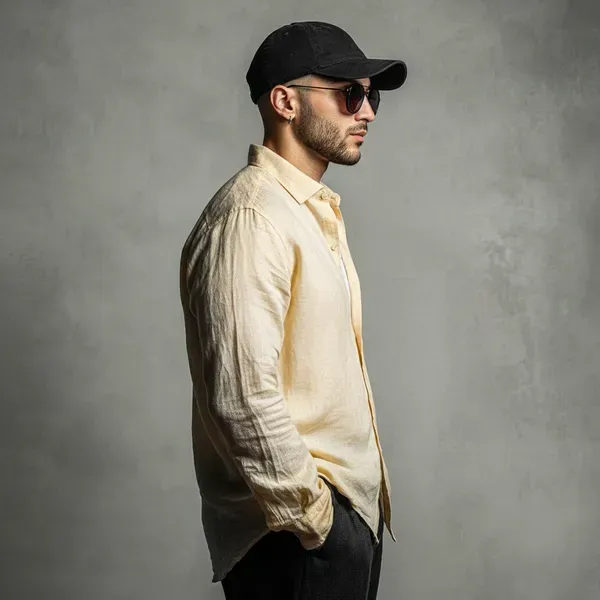 Stitchwa_Men_S_Butter_Yellow_Pure_100_Linen_Shirt