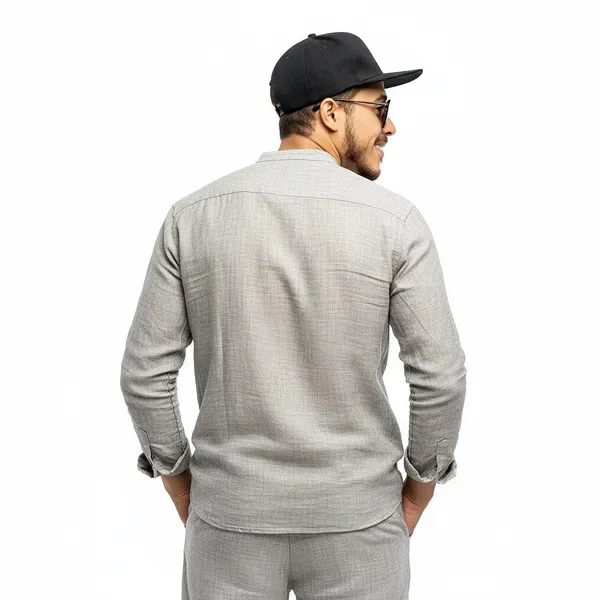 Gray_Pure_Linen_Shirt_For_Men
