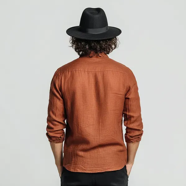 Rust_Pure_Linen_Men_S_Shirt