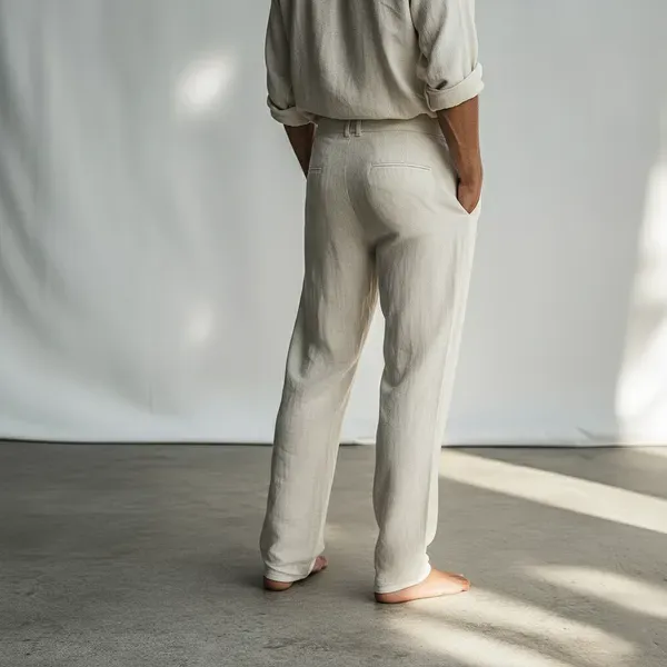 Natural_Beige_Pure_Linen_Resort_Beach_Wear_Trouser_For_Men