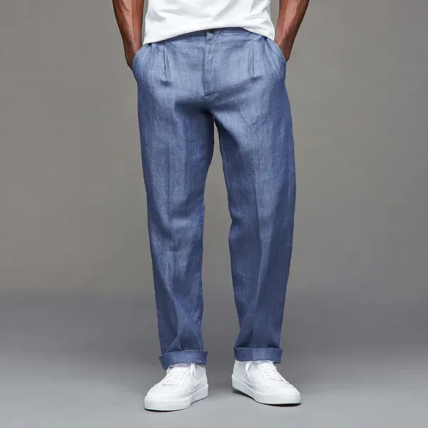The_Linear_Ocean_Mist_Pure_Linen_Pant_For_Men