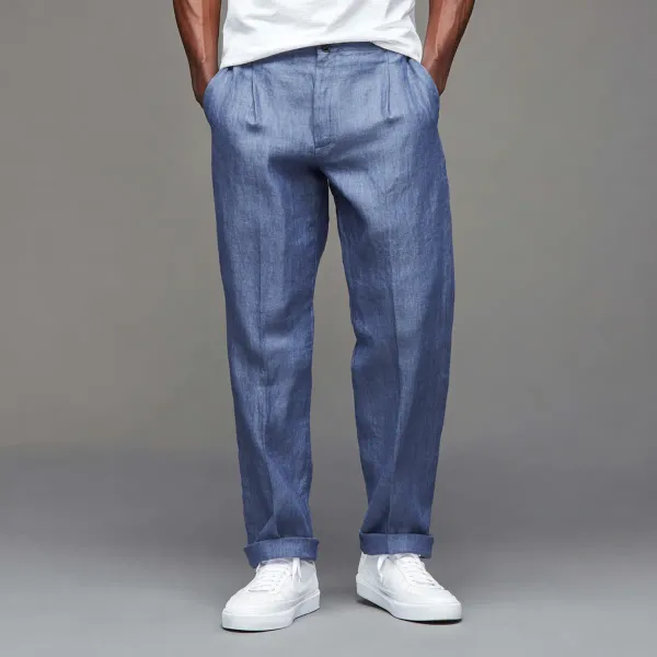 The_Linear_Ocean_Mist_Pure_Linen_Pant_For_Men
