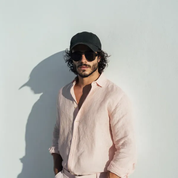 Pink_Pure_Linen_Shirt_For_Men