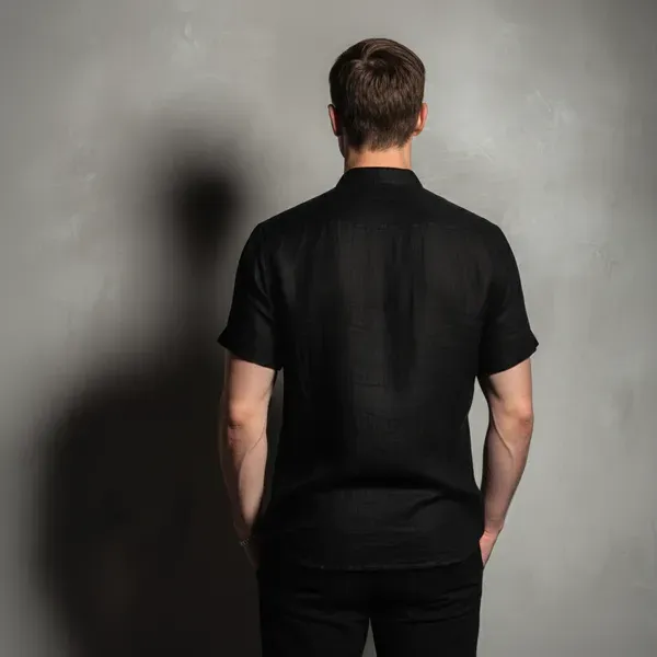Summer_Breeze_Black_Half_Sleeve_Linen_Shirt_Men