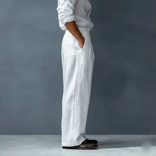 The_Linear_White_Pure_Linen_Pant_For_Men