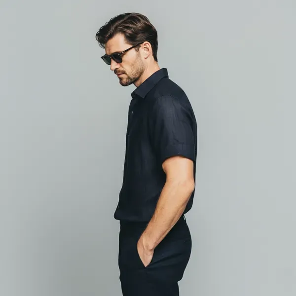 Stitchwa_S_Men_S_Navy_Blue_Half_Sleeve_Linen_Shirt