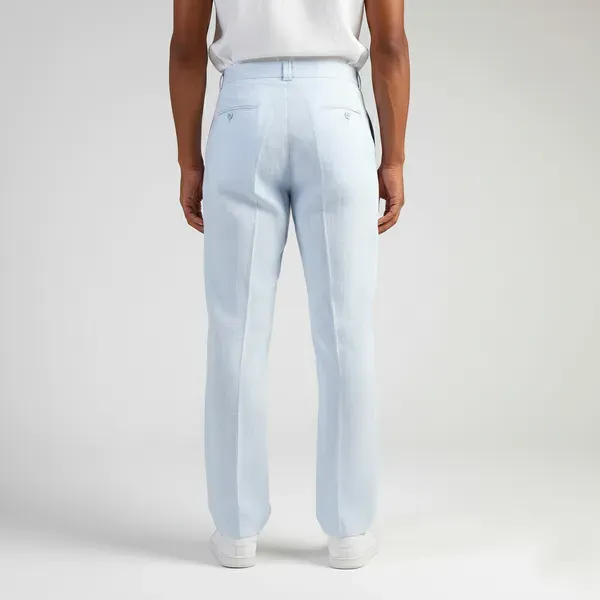 Light_Blue_Pure_Linen_Resort_Beach_Wear_Trouser_For_Men