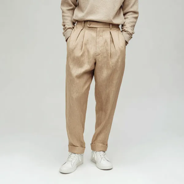 Sand_Pure_Linen_Resort_Beach_Wear_Trouser_For_Men