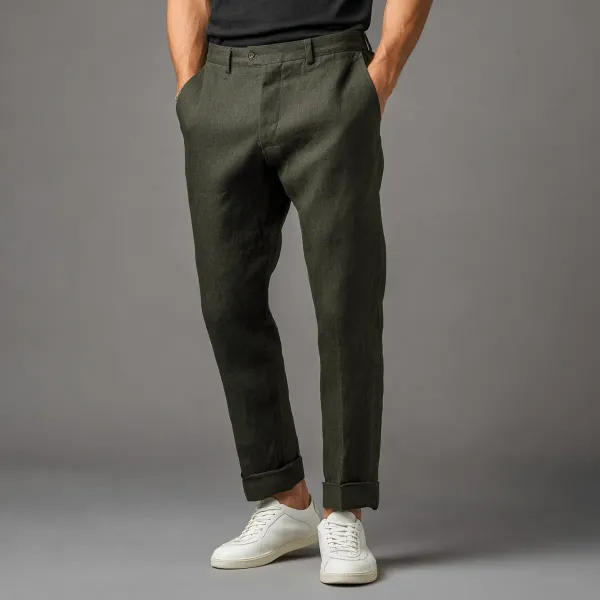The_Perfect_Forest_Green_Summer_Weight_Linen_Pant_Men