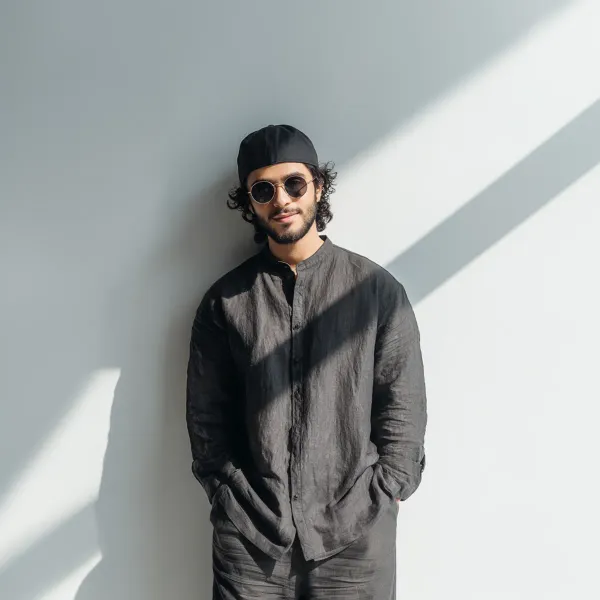 Ash_Grey_Pure_Linen_Shirt_For_Men