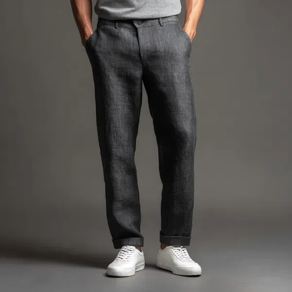 The_Linear_Iron_Grey_Pure_Linen_Pant_For_Men