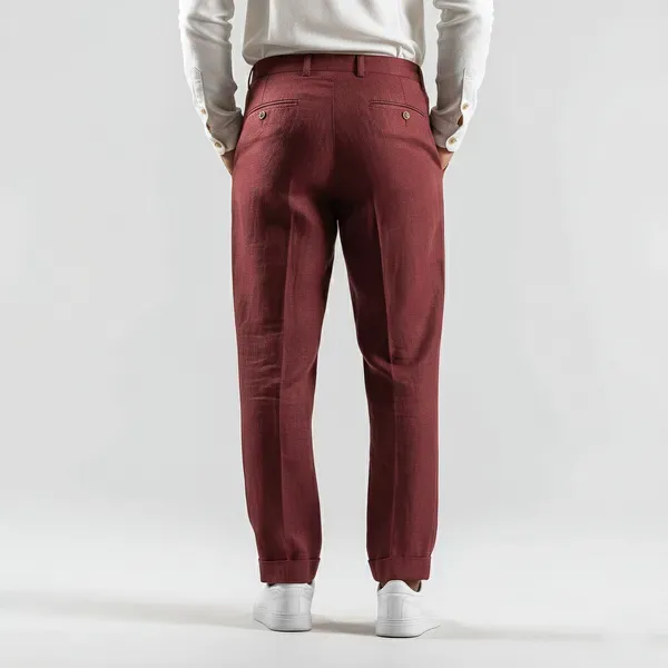 Merlot_Wine_Stay_Cool_Linen_Summer_Trousers_Men