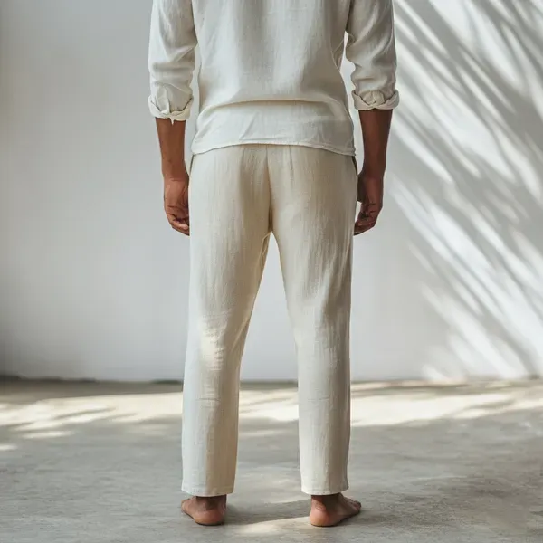 Beige_Pure_Linen_Resort_Beach_Wear_Trouser_For_Men