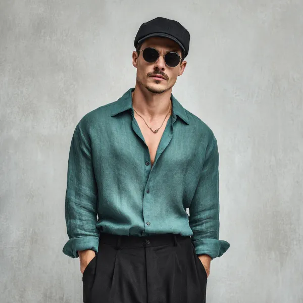 Signature_Spruce_100_Pure_Linen_Shirt