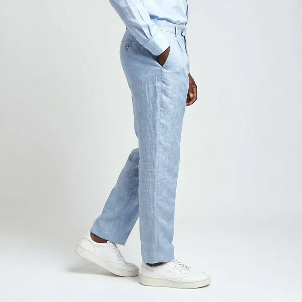 The_Linear_Carolina_Blue_Pure_Linen_Pant_For_Men
