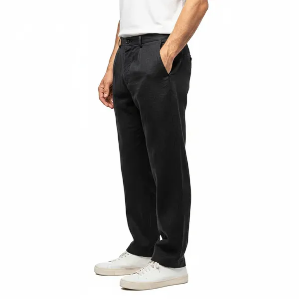The_Linear_Washed_Black_Pure_Linen_Pant_For_Men