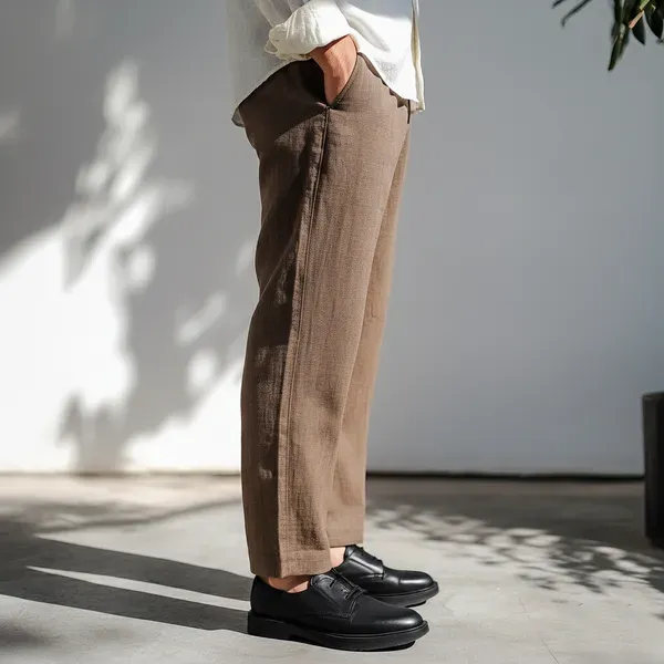 Light_Brown_Pure_Linen_Resort_Beach_Wear_Trouser_For_Men