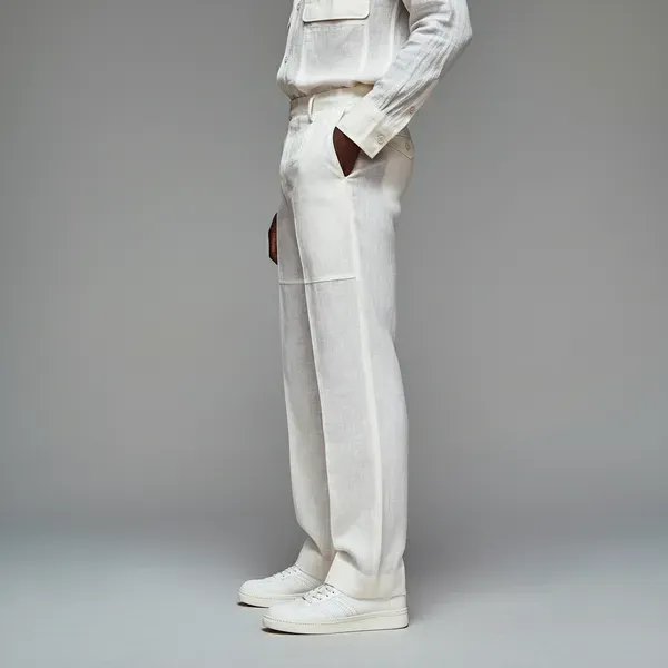 Off_White_Pure_Linen_Resort_Beach_Wear_Trouser_For_Men