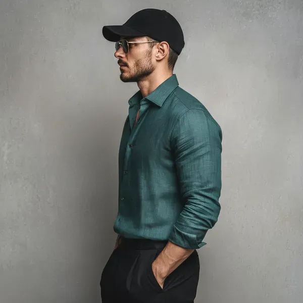 Deep_Sea_Green_100_Linen_Shirt_For_Men_S