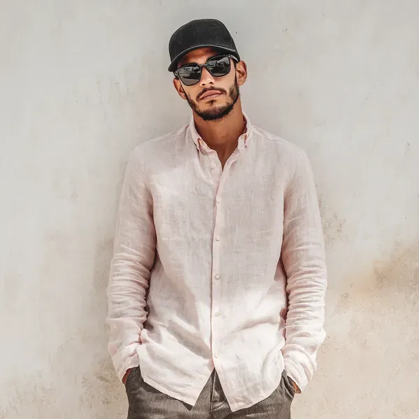 Light_Pink_Pure_Linen_Shirt_For_Men