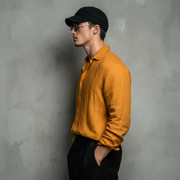 Stitchwa_Men_S_Dermric_Yellow_Pure_100_Linen_Shirt