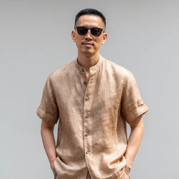 Stitchwa_S_Men_S_Medium_Brown_Half_Sleeve_Linen_Shirt