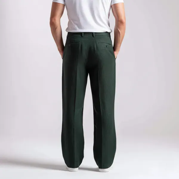 Forest_Green_Pure_Linen_Resort_Beach_Wear_Trouser_For_Men