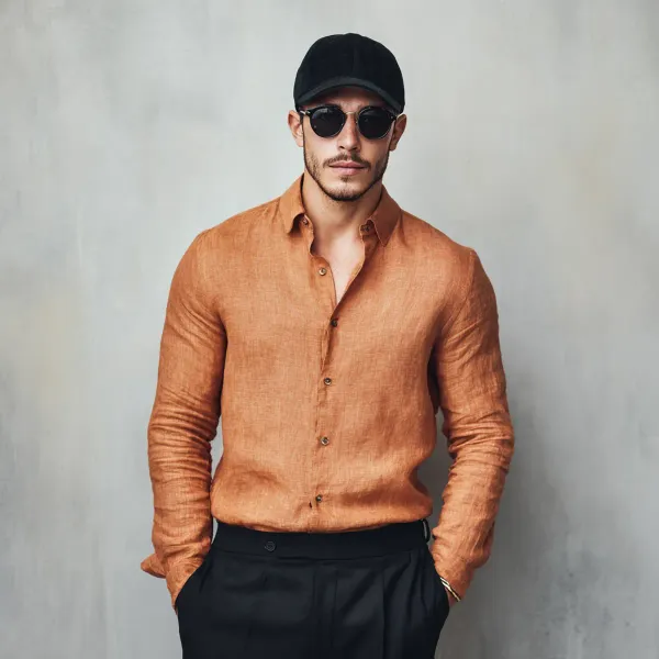 Rust_Coper_Pure_Linen_Men_S_Shirt
