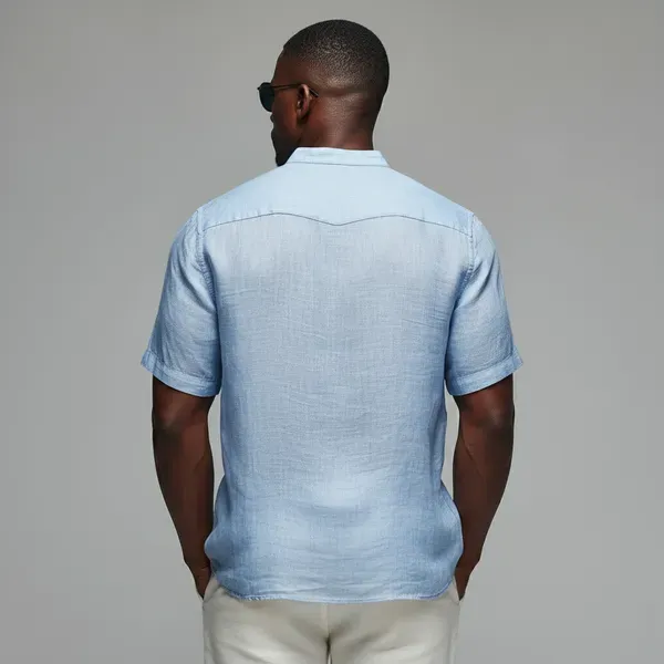 Light_Breezy_Sky_Blue_Half_Sleeve_Linen_Shirt_Men