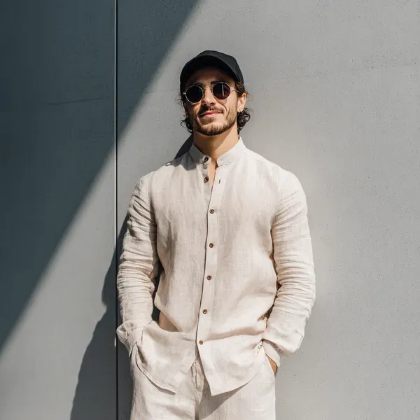 Ivory_Beige_Pure_Linen_Shirt_For_Men