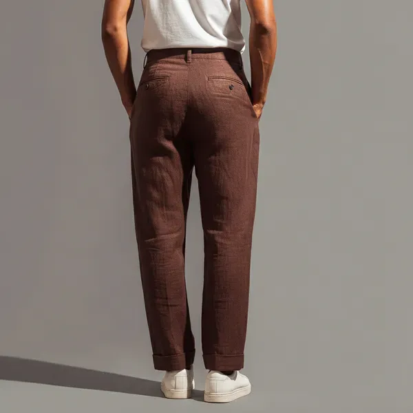 Chocolate_Brown_Ultra_Breathable_Pure_Linen_Trousers_Men