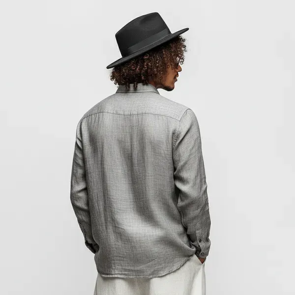 Silver_Pure_100_Linen_Shirt_For_Men_S