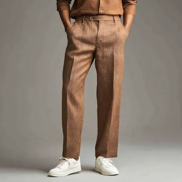 Light_Rust_Ultra_Breathable_Pure_Linen_Trousers_Men