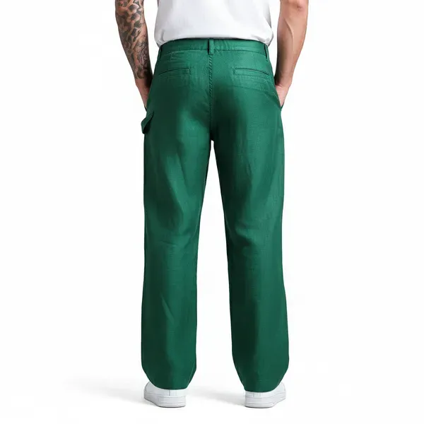 Emerald_Green_Pure_Linen_Resort_Beach_Wear_Trouser_For_Men