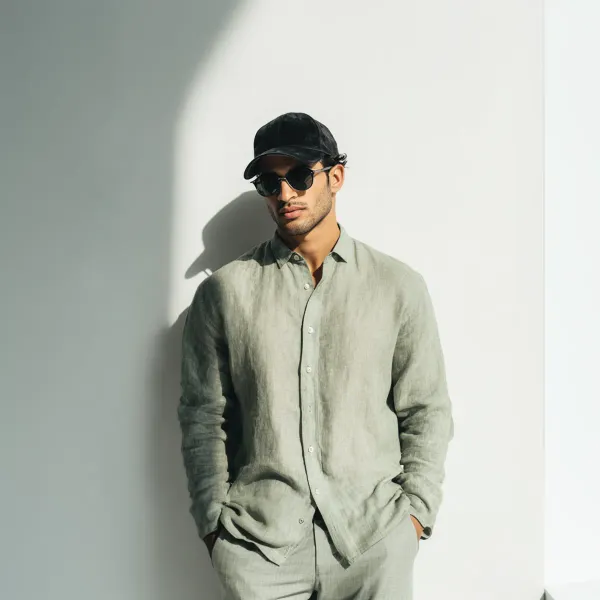 Sage_Green_Pure_Linen_Shirt_For_Men