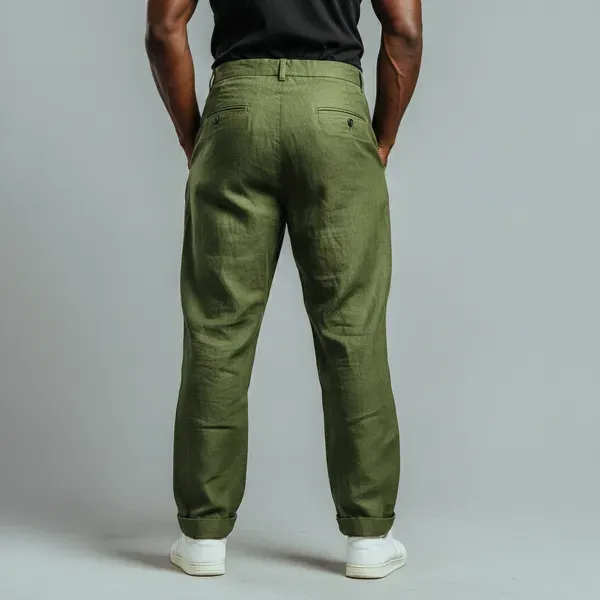 The_Linear_Forest_Olive_Pure_Linen_Pant_For_Men