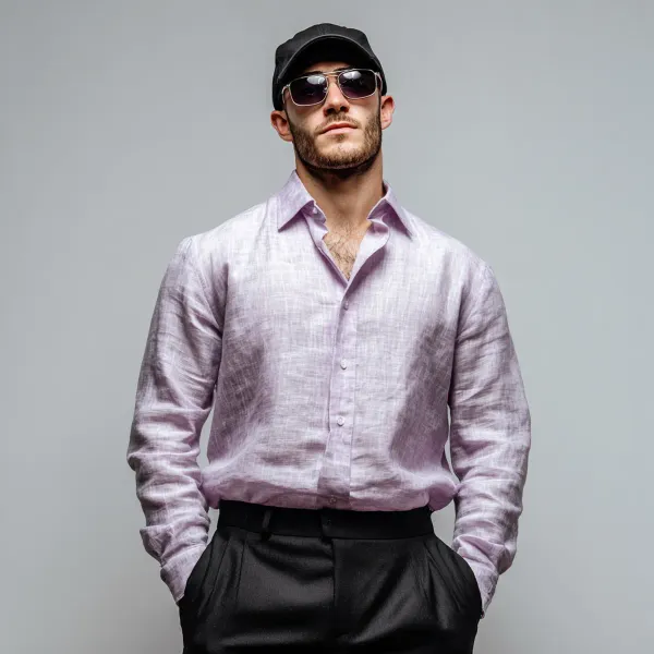 Men_S_Eggplant_100_Pure_Linen_Shirt