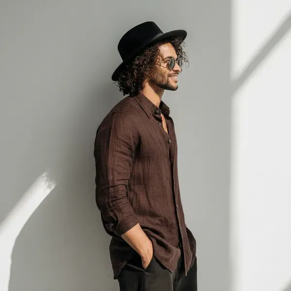 Stitchwa_Men_S_Chocolate_Brown_Pure_Linen_Shirt