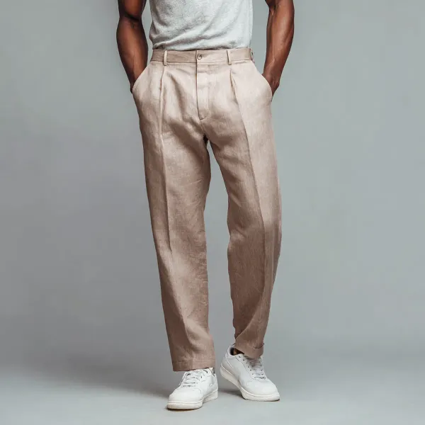 Khaki_Mist_Stay_Cool_Linen_Summer_Trousers_Men