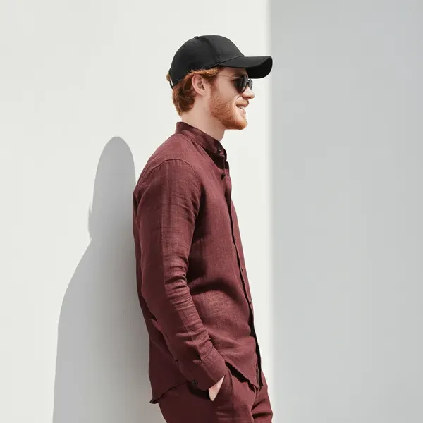 Oxblood_Pure_Linen_Shirt_For_Men