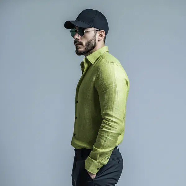 Stitchwa_Men_S_Pear_Pure_Linen_Shirt